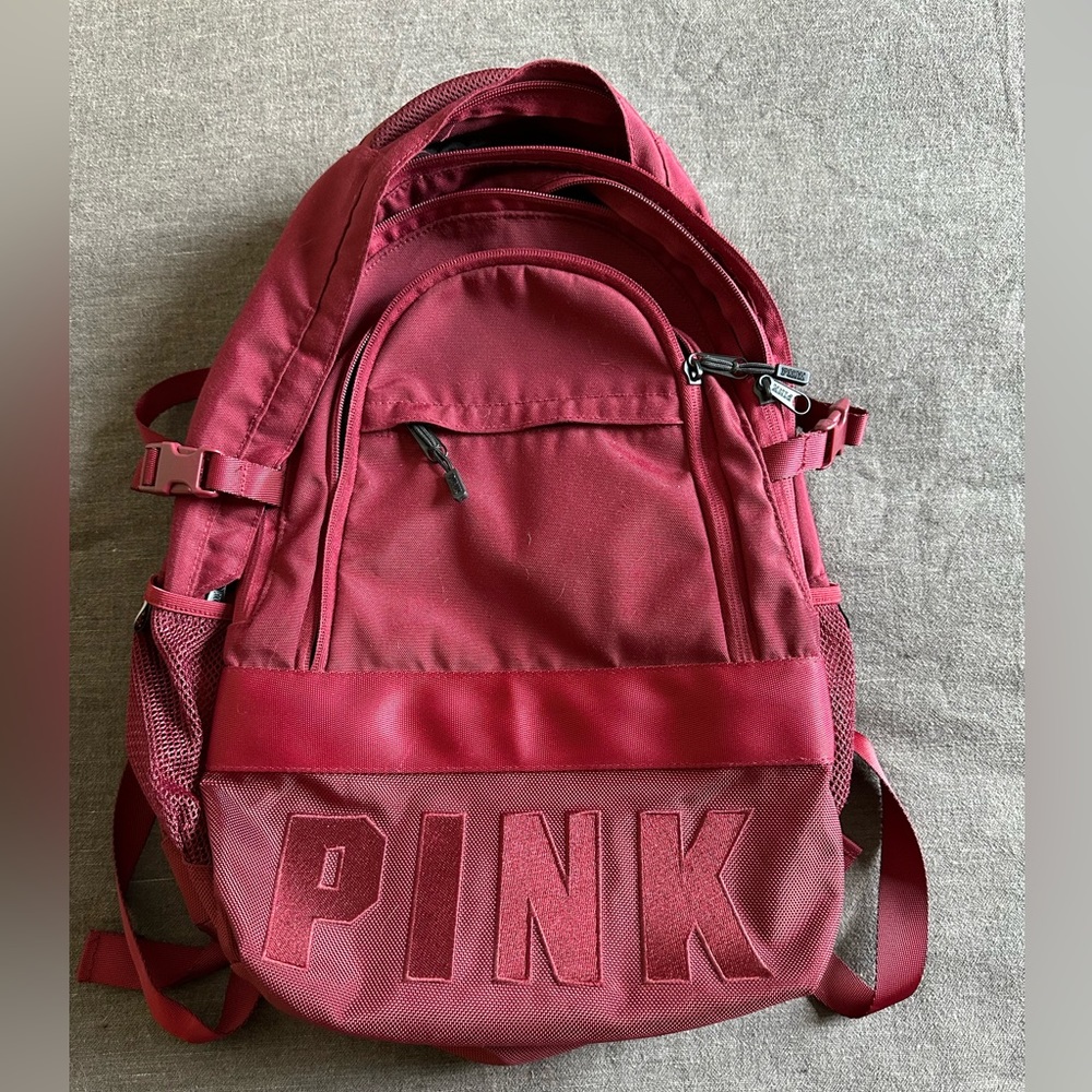 Victoria Secret PINK maroon collegiate backpack